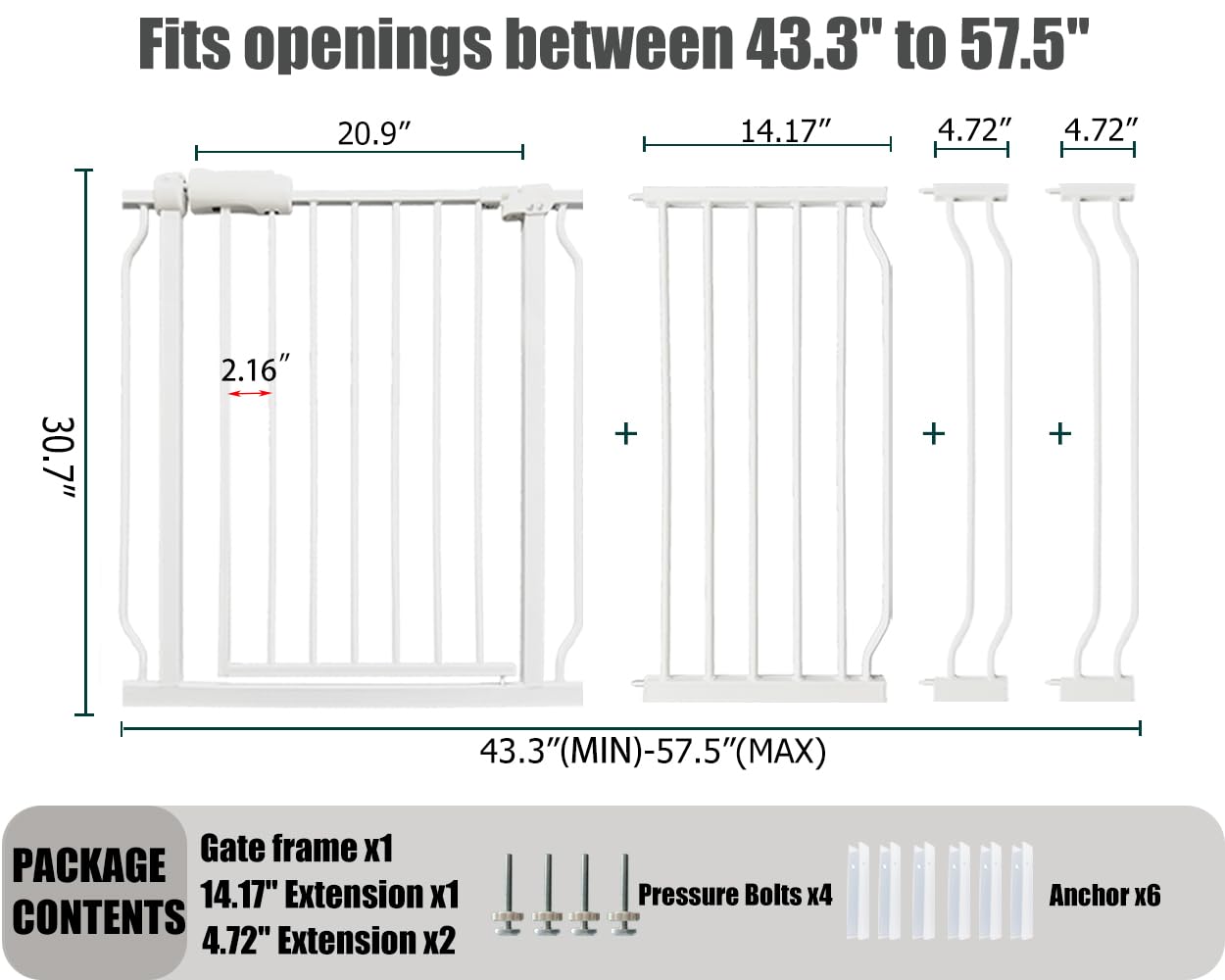 Thasamm walk-through gate stands 30 inches tall for safer upstairs hallways
