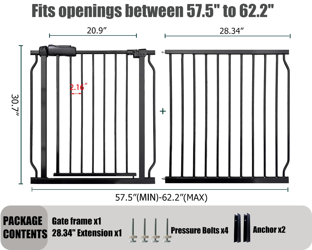 Thasamm walk-through gate swing door eases traffic while holding a baby