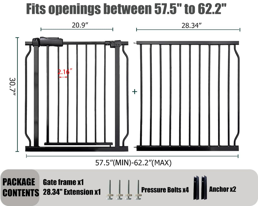 Thasamm walk-through gate swing door eases traffic while holding a baby
