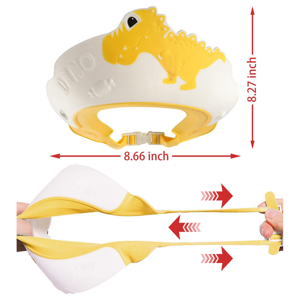 Thcbme baby shower cap shield adjustable button demonstrates easy resizing