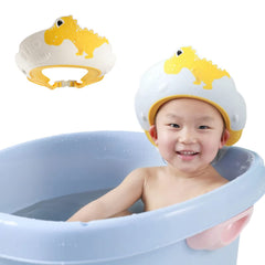 Thcbme baby shower cap shield dinosaur front view keeps water away