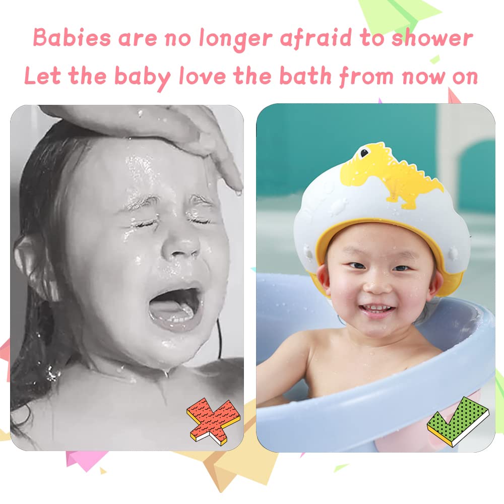 Thcbme baby shower cap shield hippo yellow protects eyes during baths