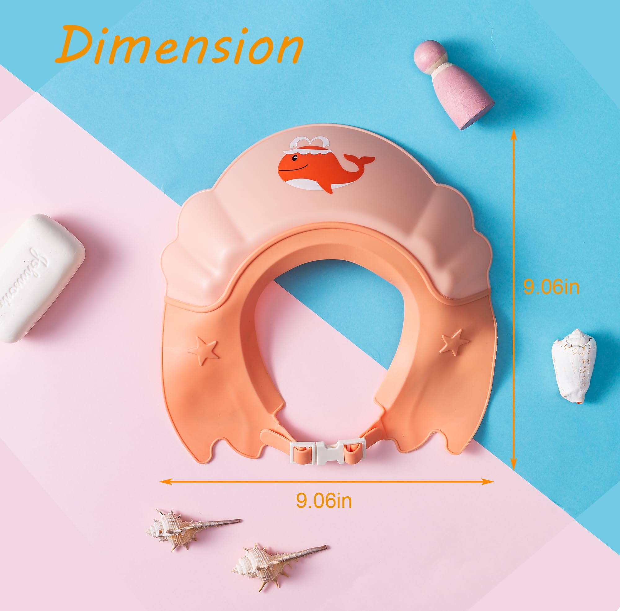 Thcbme orange child shower cap in use, vivid color for easy visibility and fun.