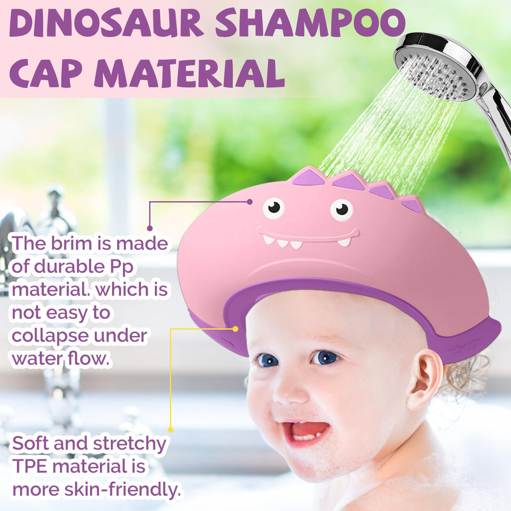Thcbme pink dinosaur cap shield used for sun shading during outdoor baths