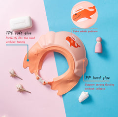 Thcbme visor hat for ear protection during bath, shampoo rinsing, and splash reduction.