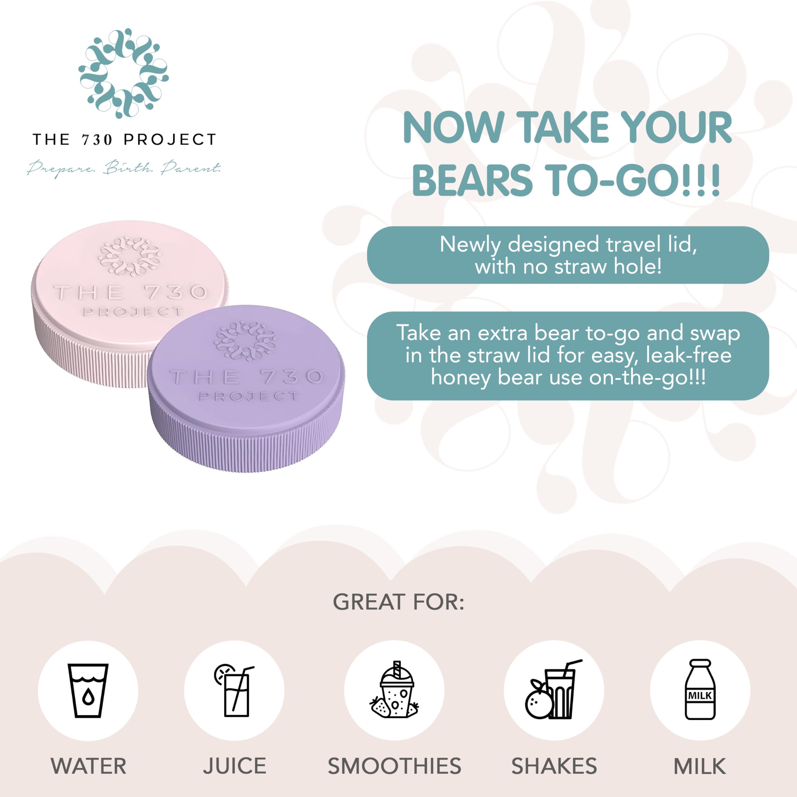 The 730 Project Honey Bear Cup replaceable bristle heads in pink reach tight corners.