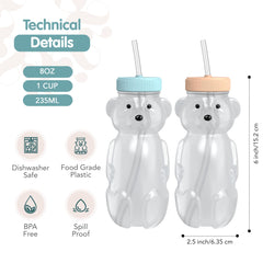 Creamsicle-colored honey bear cup ready for colorful hydration on the go.