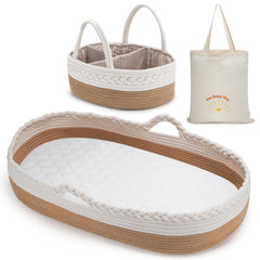 The Baby Wey changing basket foam pad close-up cushions baby during changes