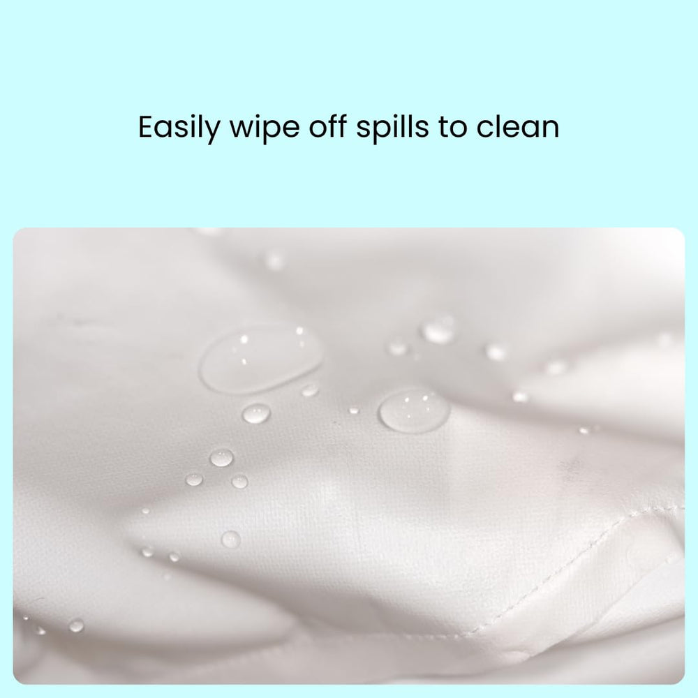 The Daisy Bee Waterproof Nursing Pillow Liner wipe clean shows quick maintenance after accidents.