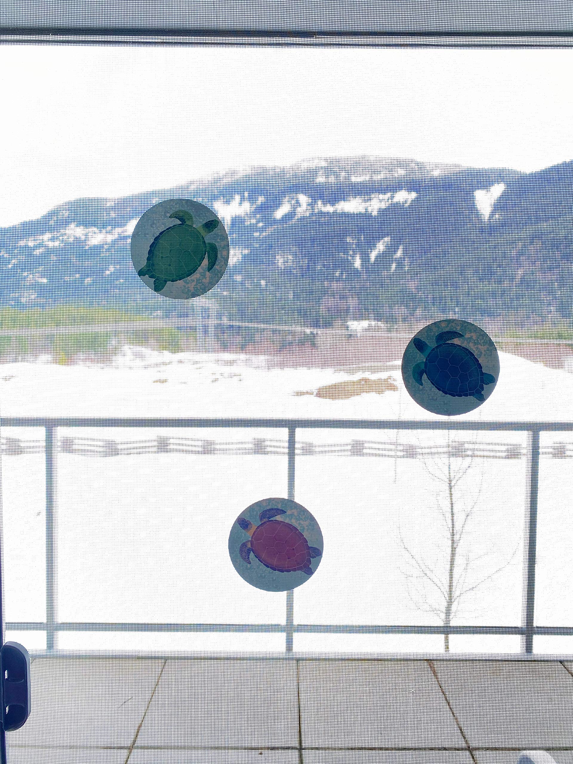 Flexible adhesive enables dual-side placement on screen doors.