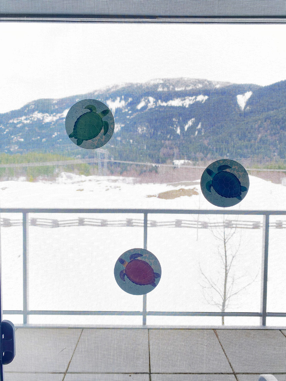 Flexible adhesive enables dual-side placement on screen doors.