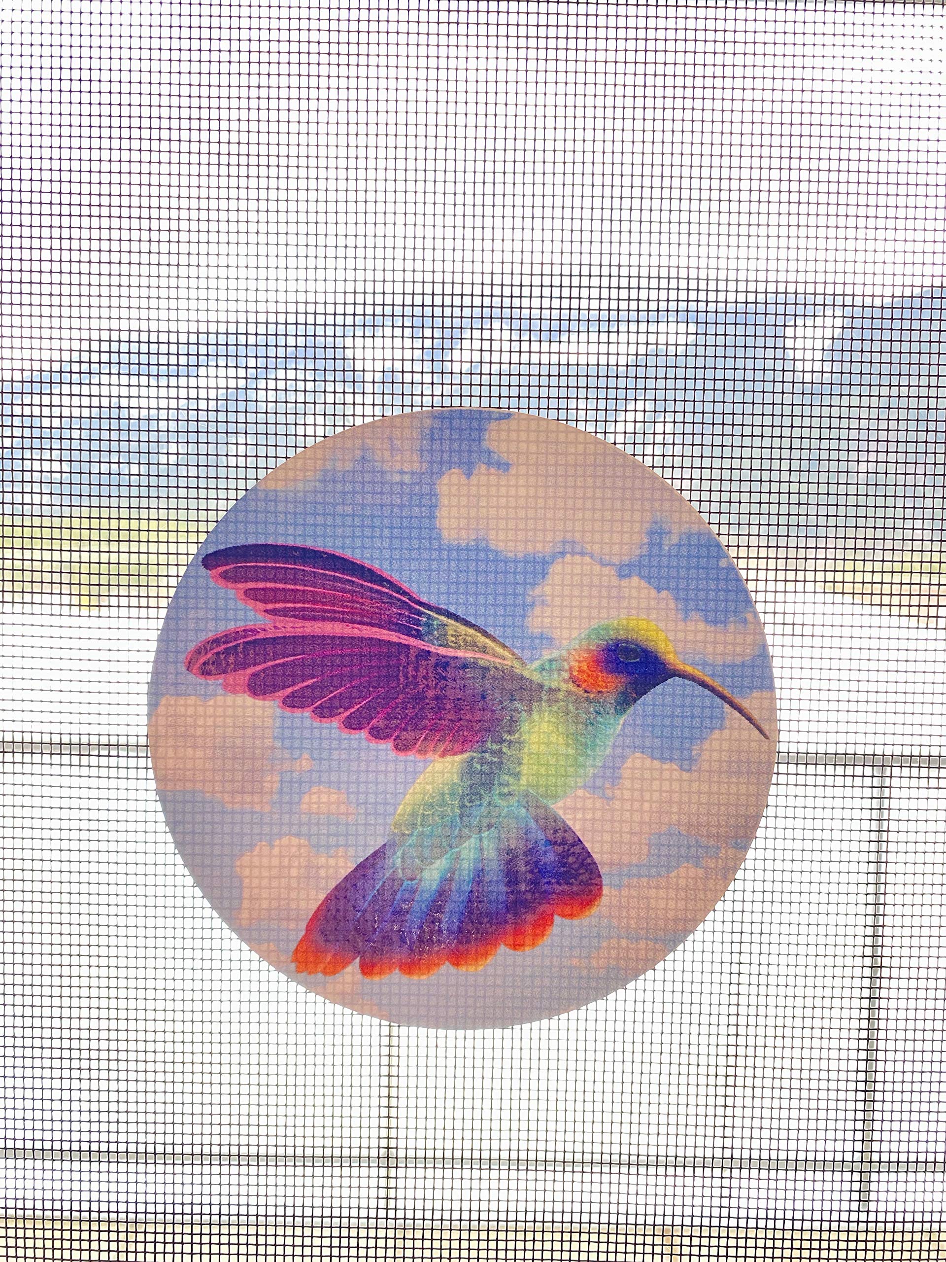 The Decal Empire retractable screen door decals on a door illustrate safety focus.