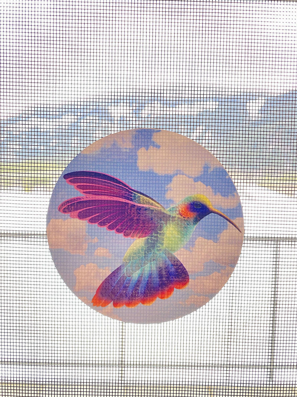 The Decal Empire retractable screen door decals on a door illustrate safety focus.