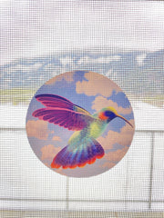 The Decal Empire retractable screen door decals on a door illustrate safety focus.