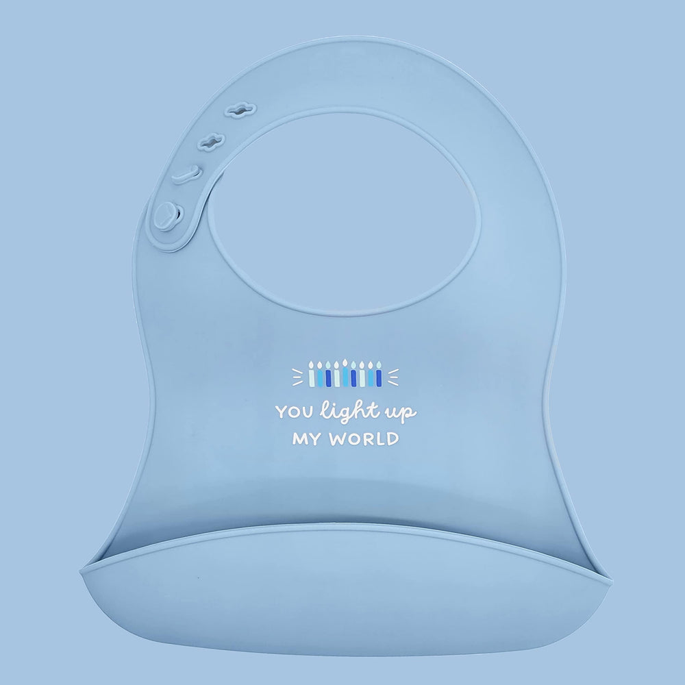 The Dreidel Company bib is easy to hand wash after festive meals.