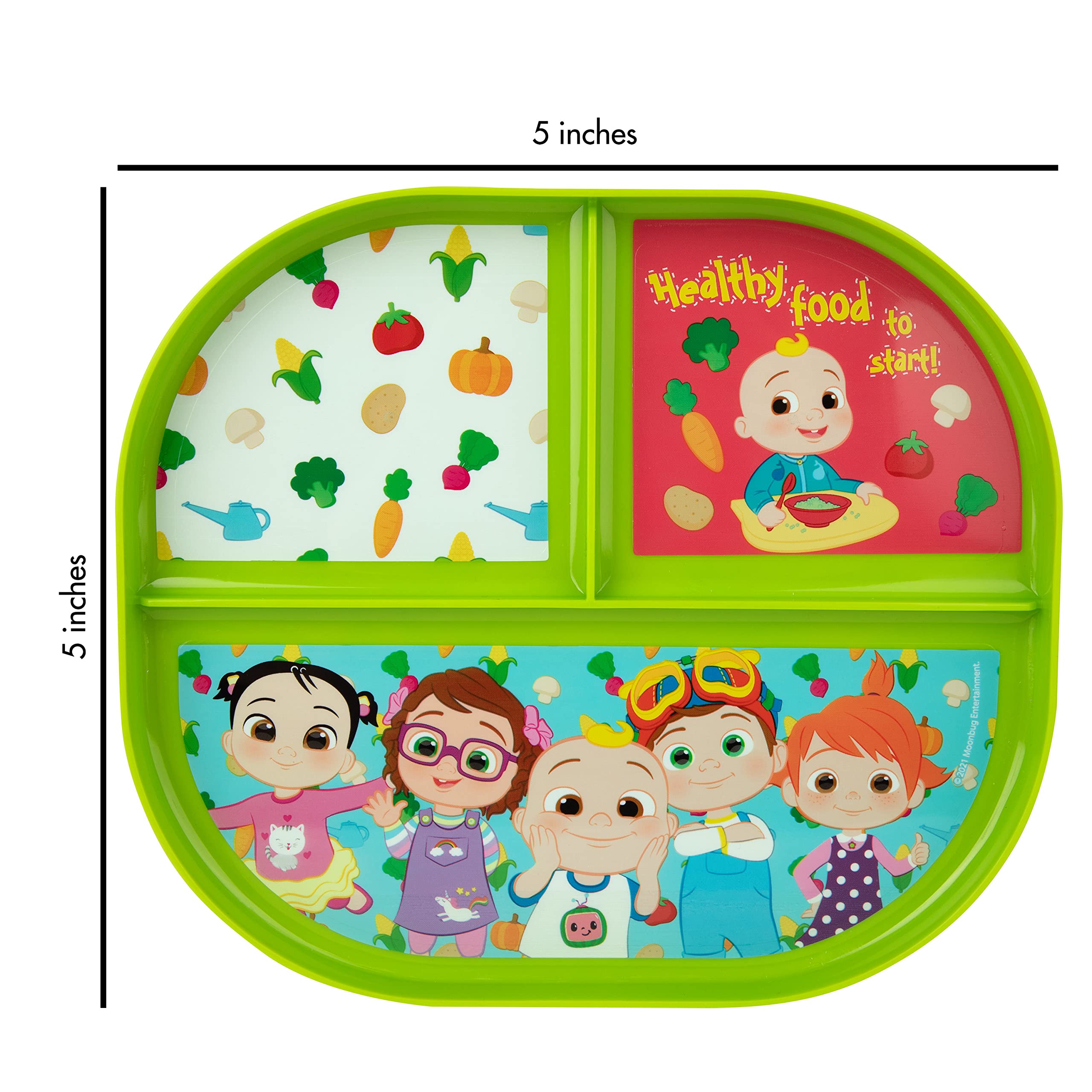 The First Years cocomelon BPA-free dinnerware for safe everyday use.