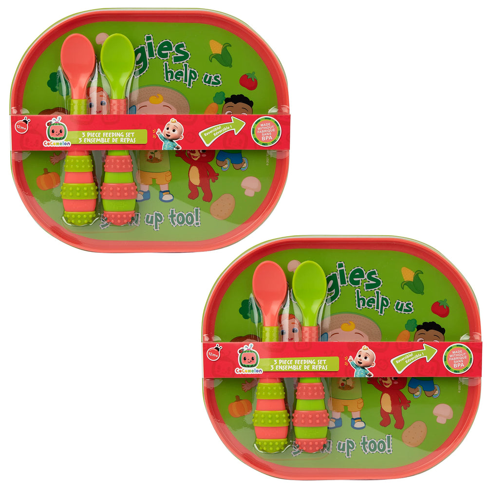 The First Years cocomelon mealtime bundle graphics engage kids at meals.