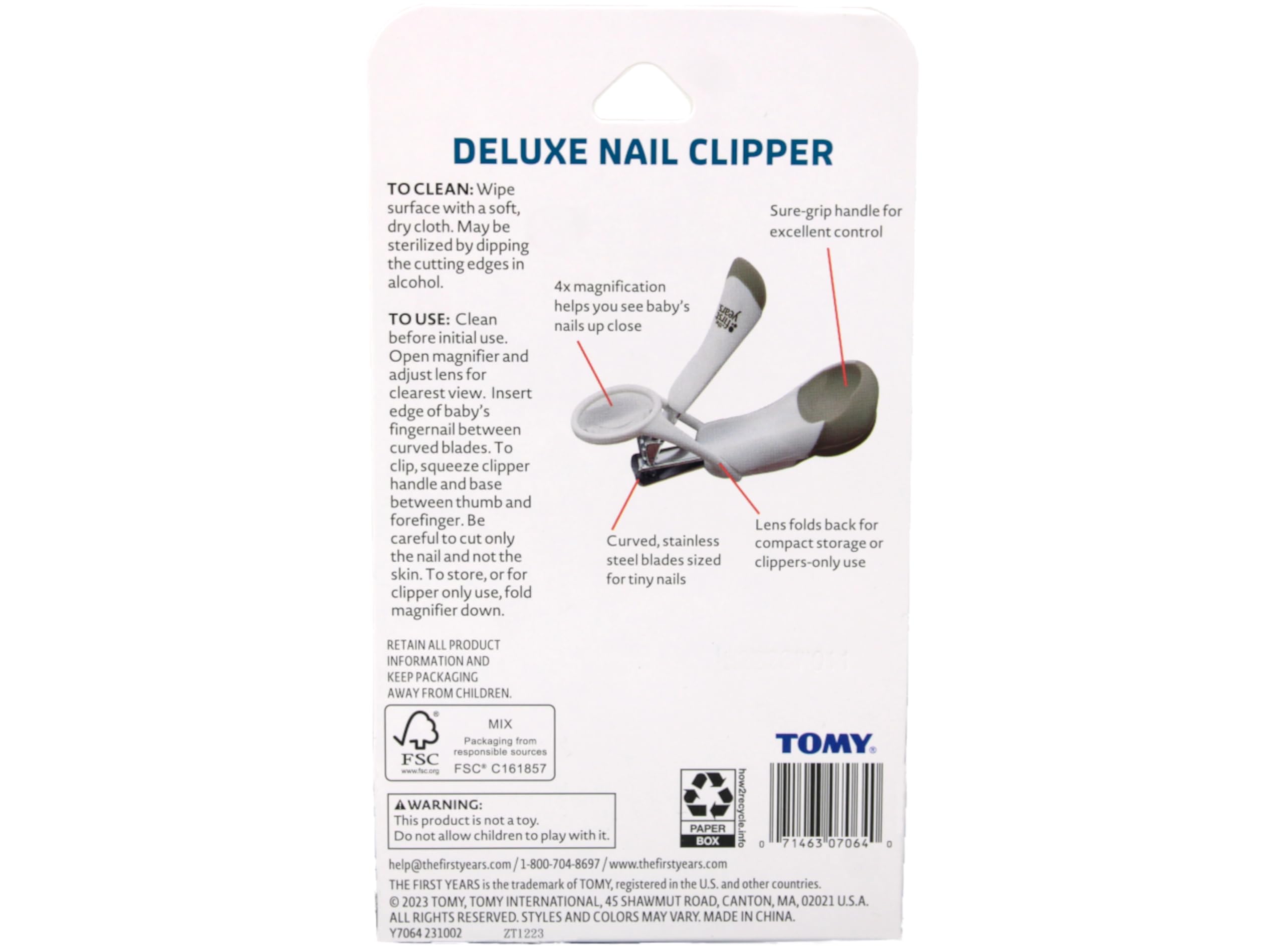 The First Years Deluxe Nail Clipper ergonomic sure-grip handle for comfortable trimming