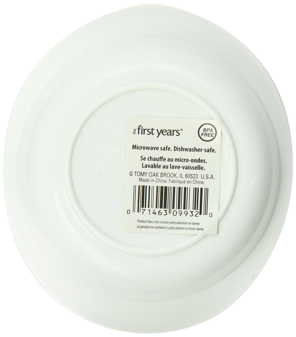 The First Years Disney Monsters Bowl Blue side view shows break-resistant design for everyday meals.