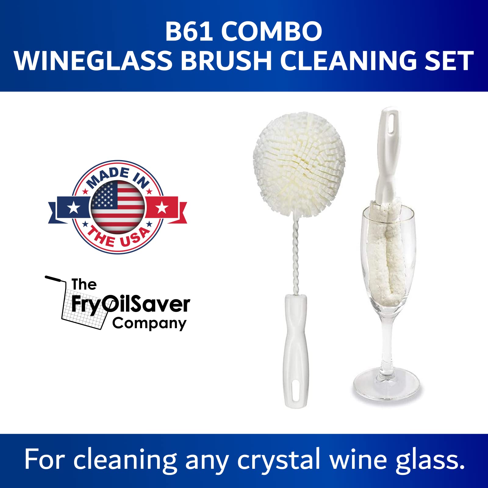 The FryOilSaver Co extended reach brush cleans narrow rims and crevices with ease.