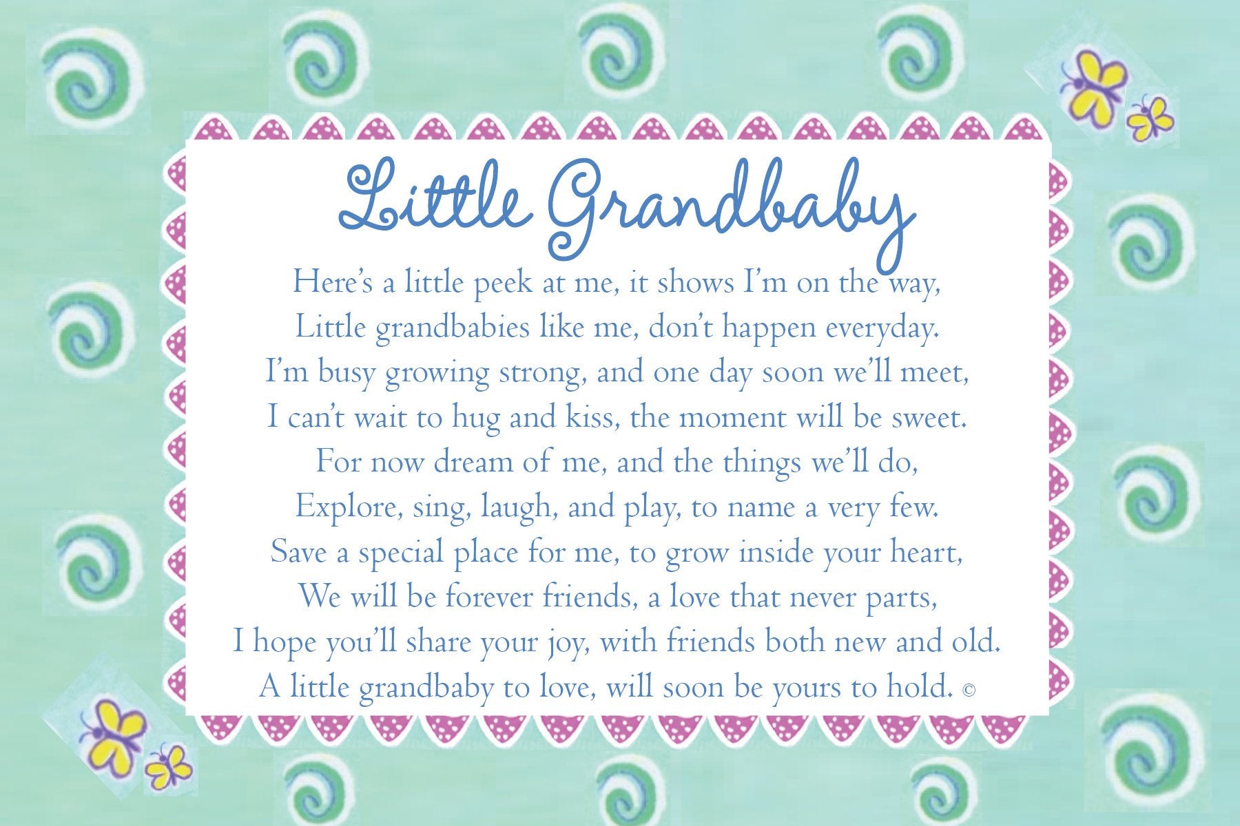 The Grandparent Gift Co Little Grandbaby frame used for a pregnancy reveal