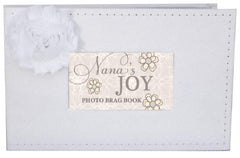 The Grandparent Gift Co. Nana Joy photo album cover with white stitching for cherished memories.