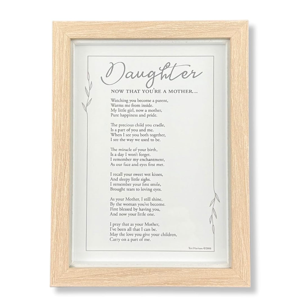 The Grandparent Gift Co.'s Now That You're a Mother Frame card preserves a heartfelt moment for display.