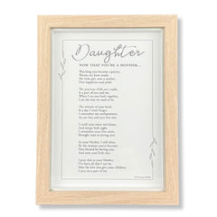 The Grandparent Gift Co.'s Now That You're a Mother Frame card preserves a heartfelt moment for display.