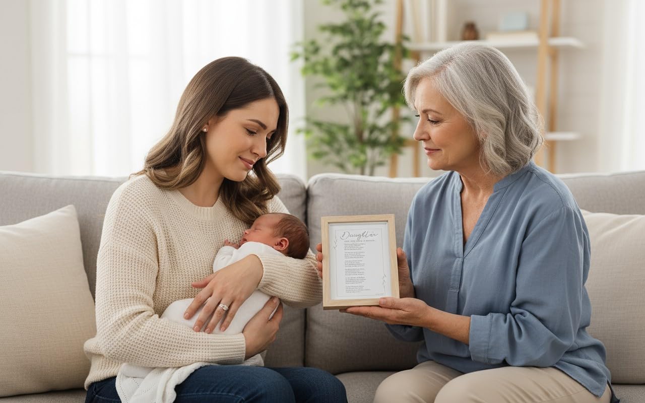 The Grandparent Gift Co.'s Now That You're a Mother Frame table display brings sentiment to home or office.