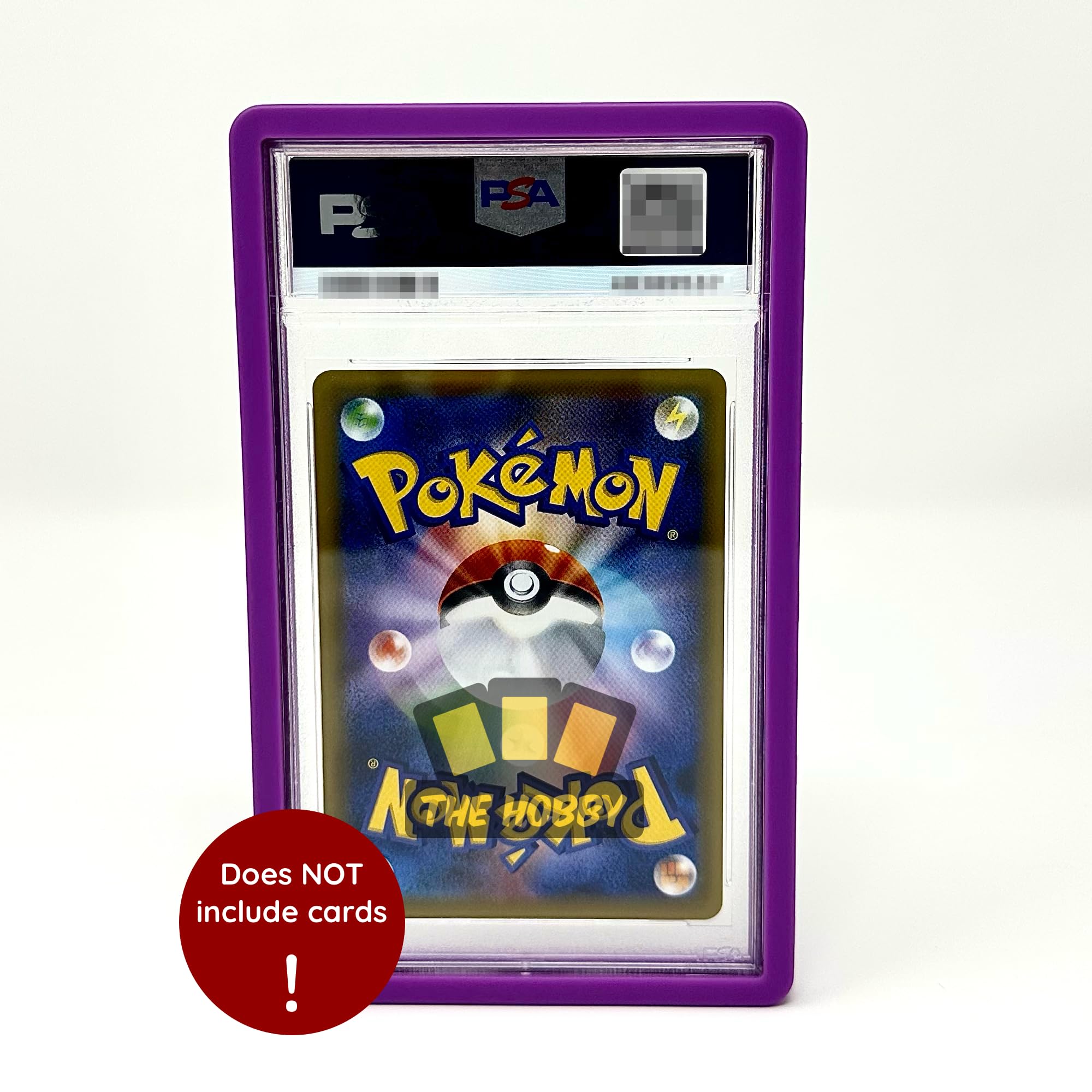 The Hobby Lair PSA slab guard on a slab with a clear click for secure placement.