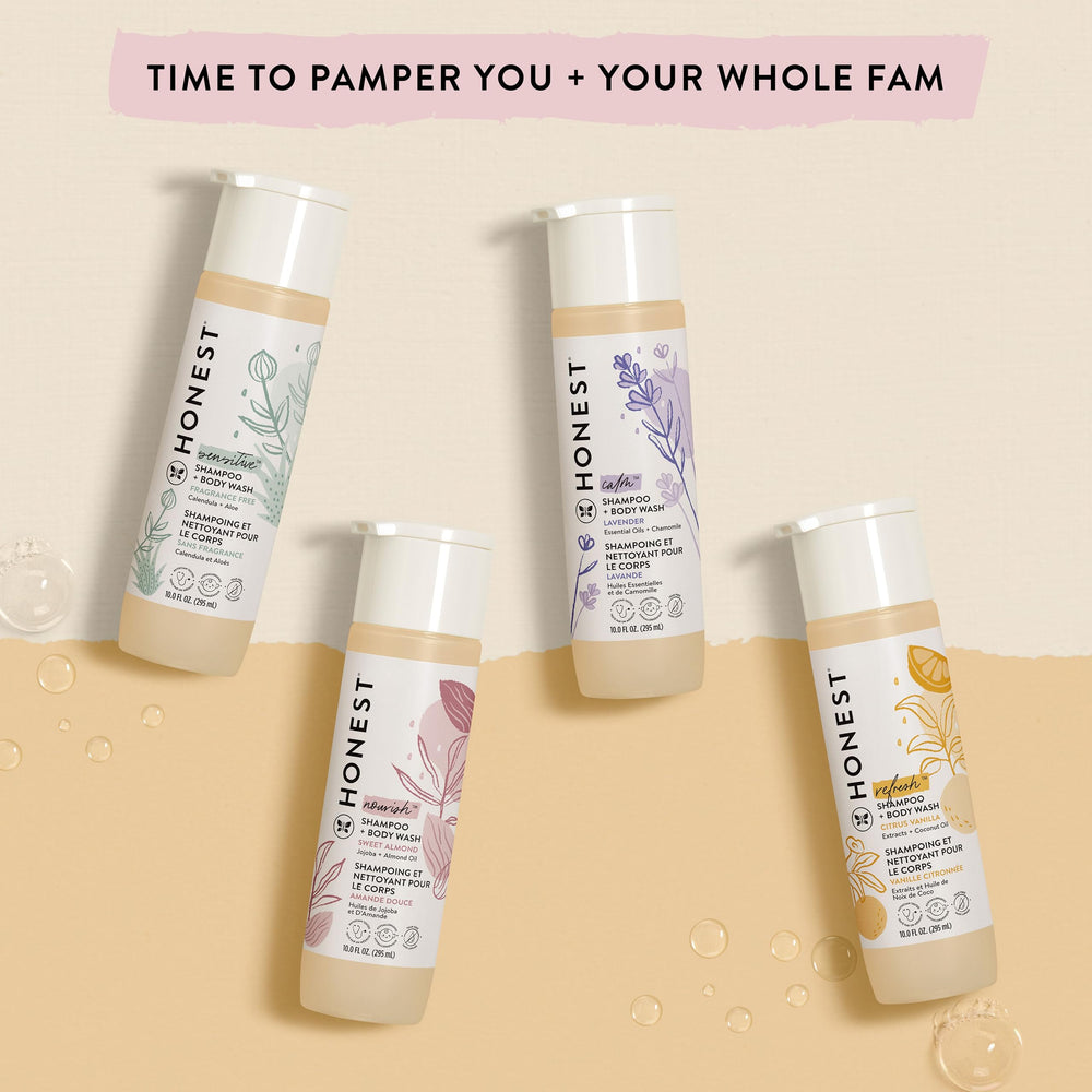 The Honest Company REFRESH citrus vanilla scent brightens bath routine.