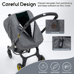 The KENKYO anti-collapse arched design keeps the canopy open for baby’s activities.