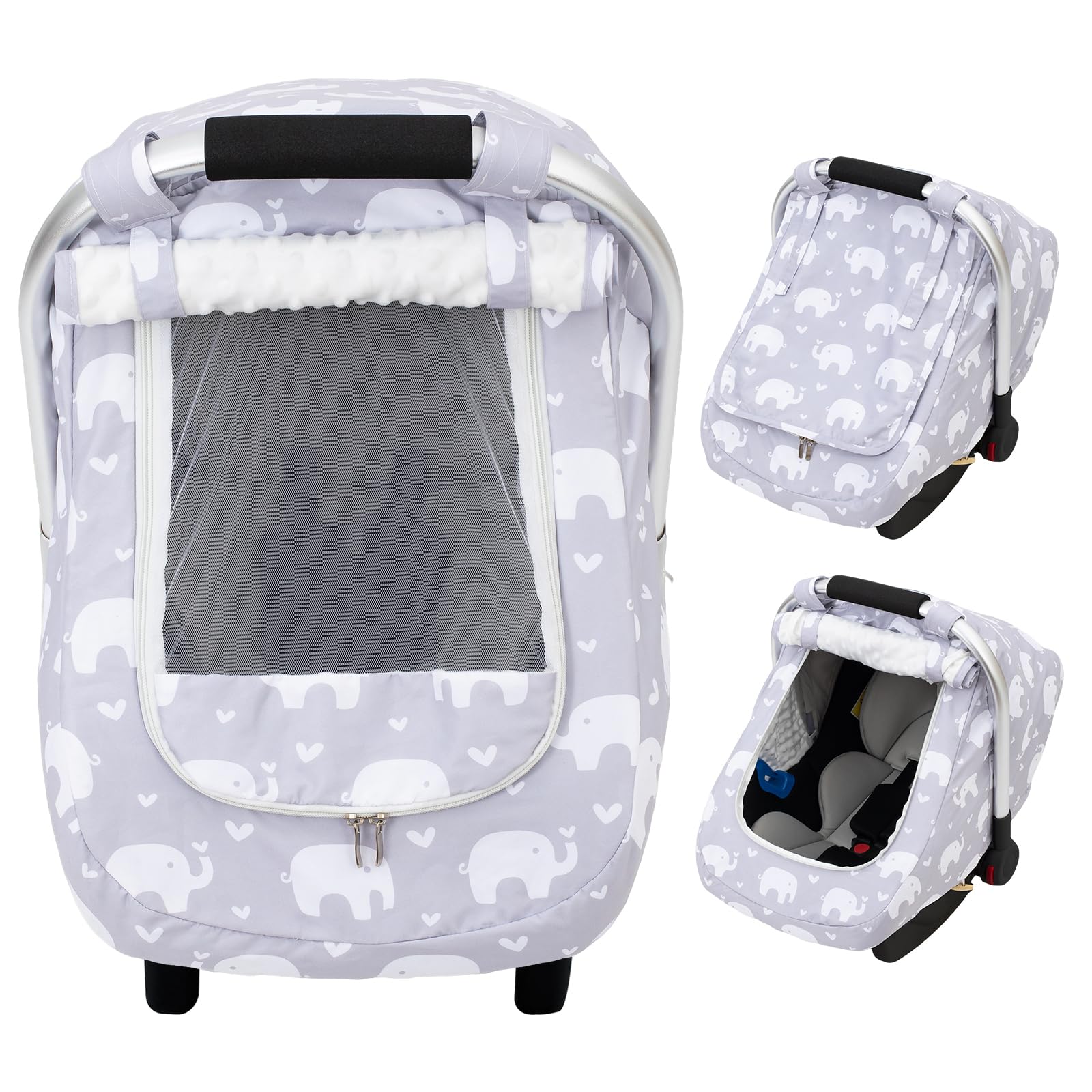 THE KENKYO baby car seat cover with winter warmth keeps little rider cozy during car trips