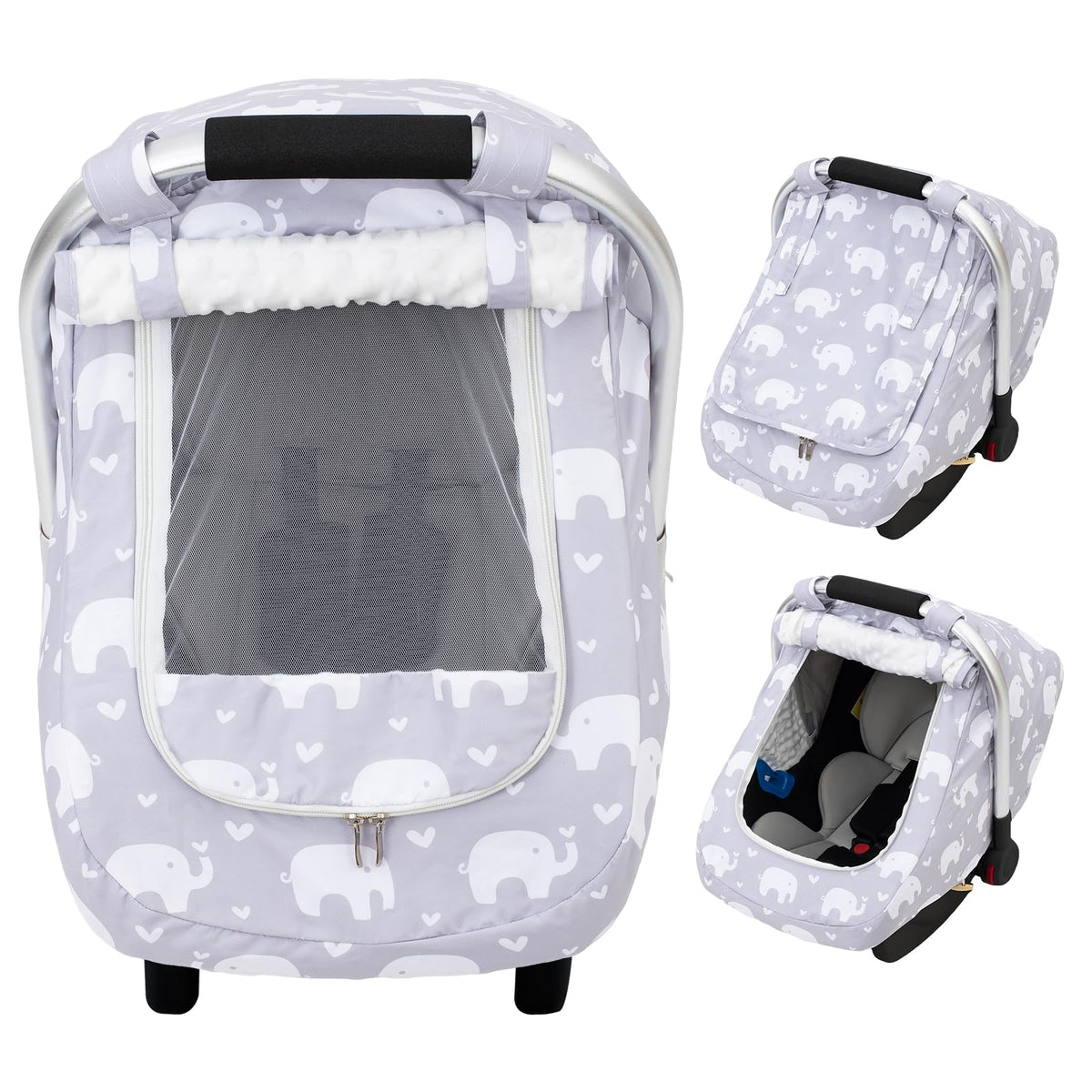 THE KENKYO baby car seat cover with winter warmth keeps little rider cozy during car trips