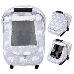 THE KENKYO baby car seat cover with winter warmth keeps little rider cozy during car trips