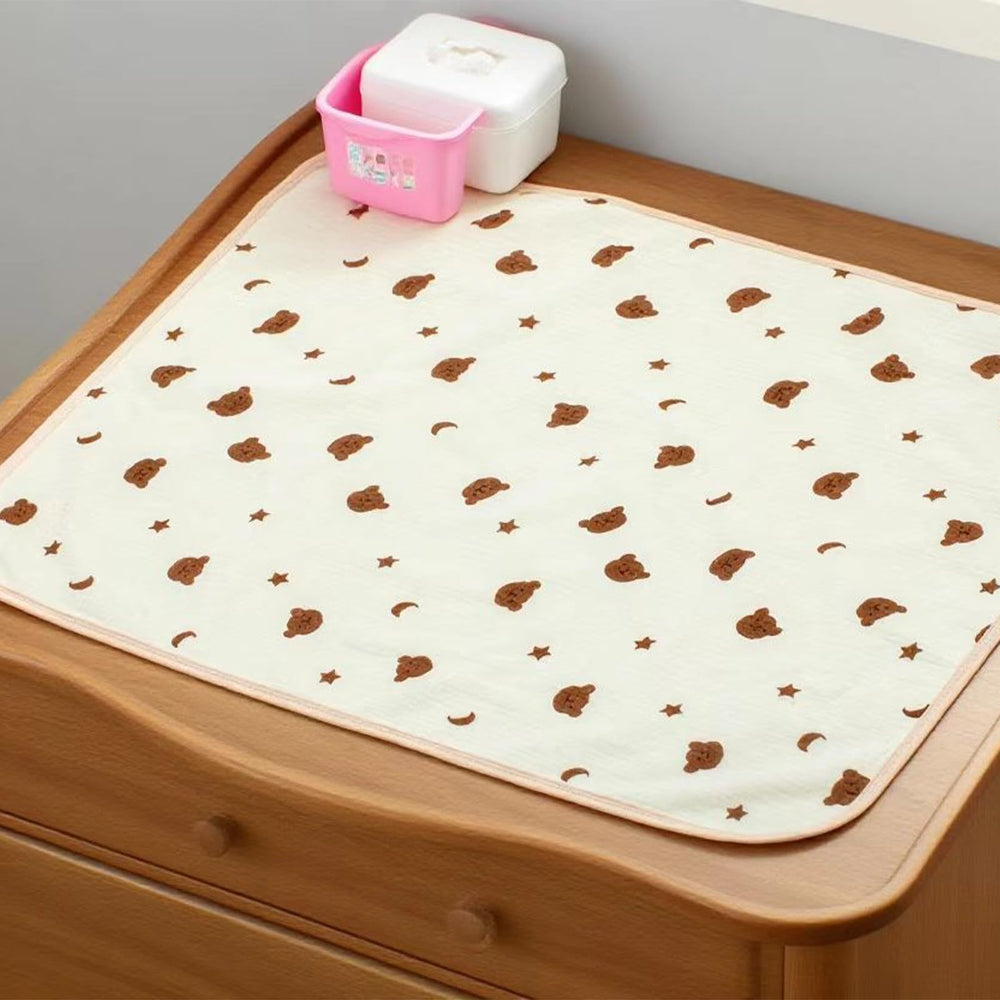 THE KENKYO bear-pattern changing pad design adds friendly style