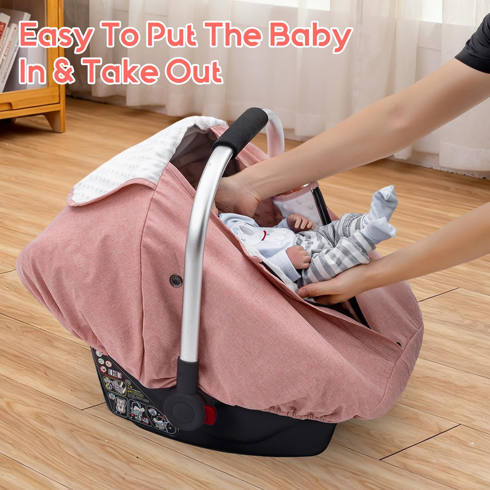 The Kenkyo car seat cover shows 360° protection and vents for airflow.