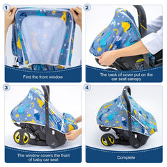 THE KENKYO car seat cover features elastic-fit sides for secure coverage without shifting.