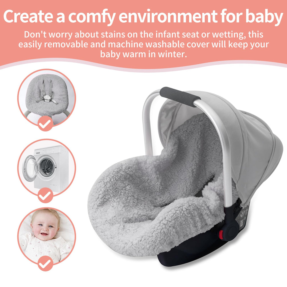The KENKYO car seat liner installs quickly with an elastic band for a secure fit.