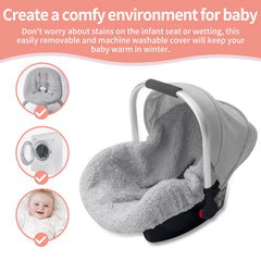 The KENKYO car seat liner installs quickly with an elastic band for a secure fit.