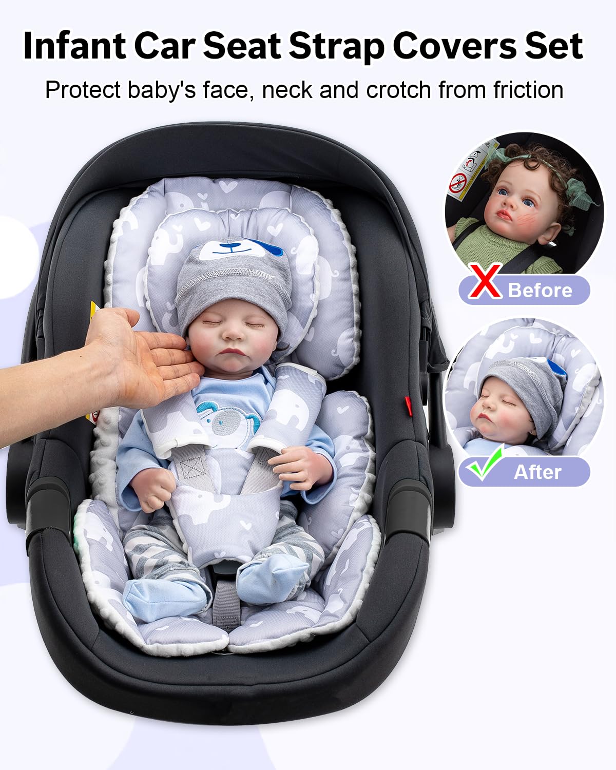 THE KENKYO cushion used in a stroller or car seat for comfort on the go