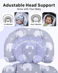 THE KENKYO infant insert with shoulder pads cushions delicate shoulders and cheeks during travel