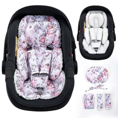 THE KENKYO infant headrest adjustable supports growing newborn heads during car rides.