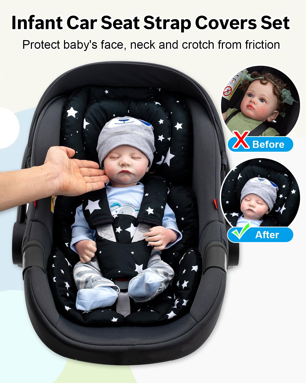 THE KENKYO infant insert ergonomic padding supports head, neck, and posture