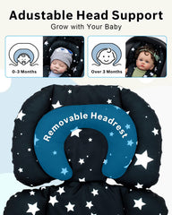 THE KENKYO infant insert with shoulder pads protects delicate skin during travel