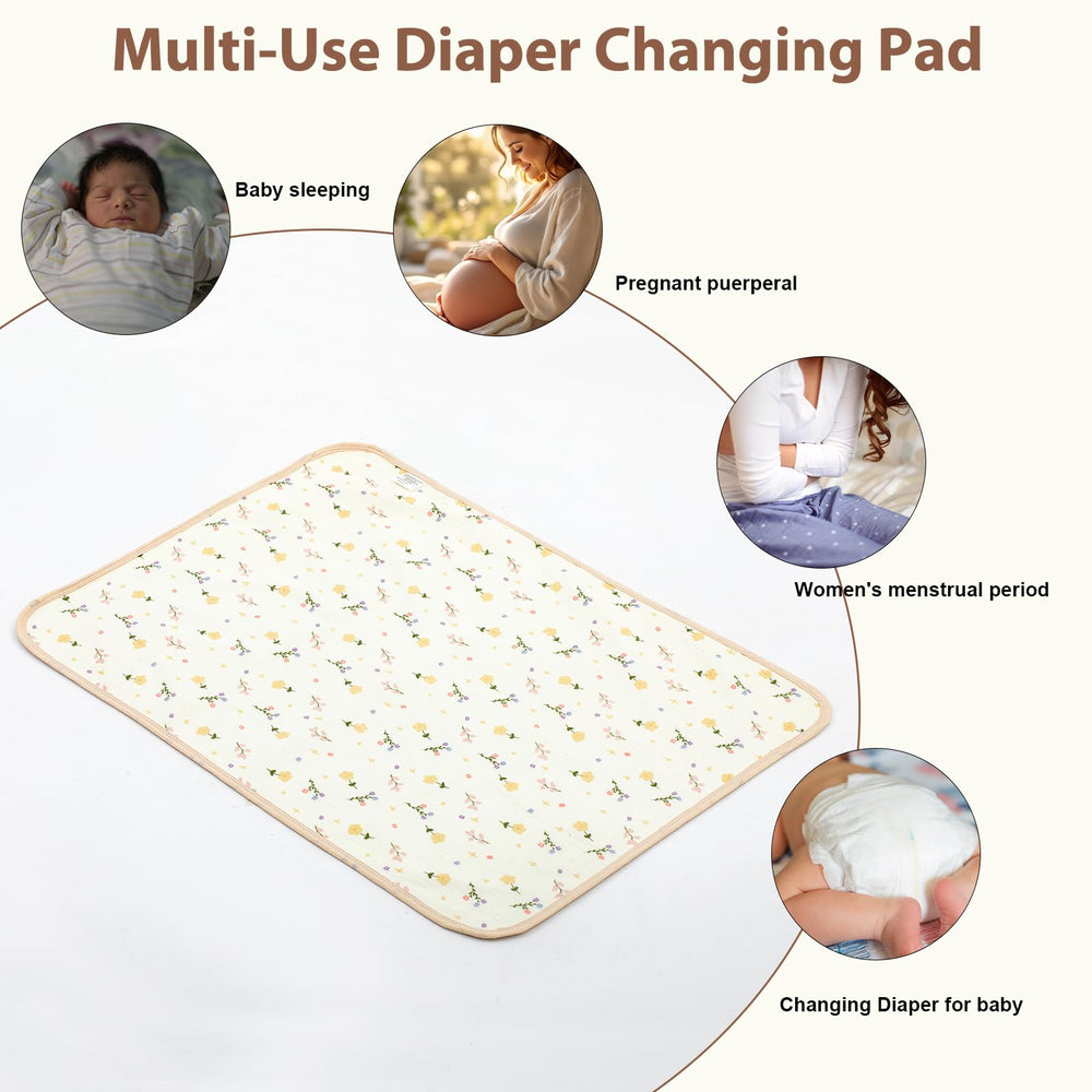 THE KENKYO Muslin Changing Pad is portable-folded-compact and travels easily in any diaper bag.