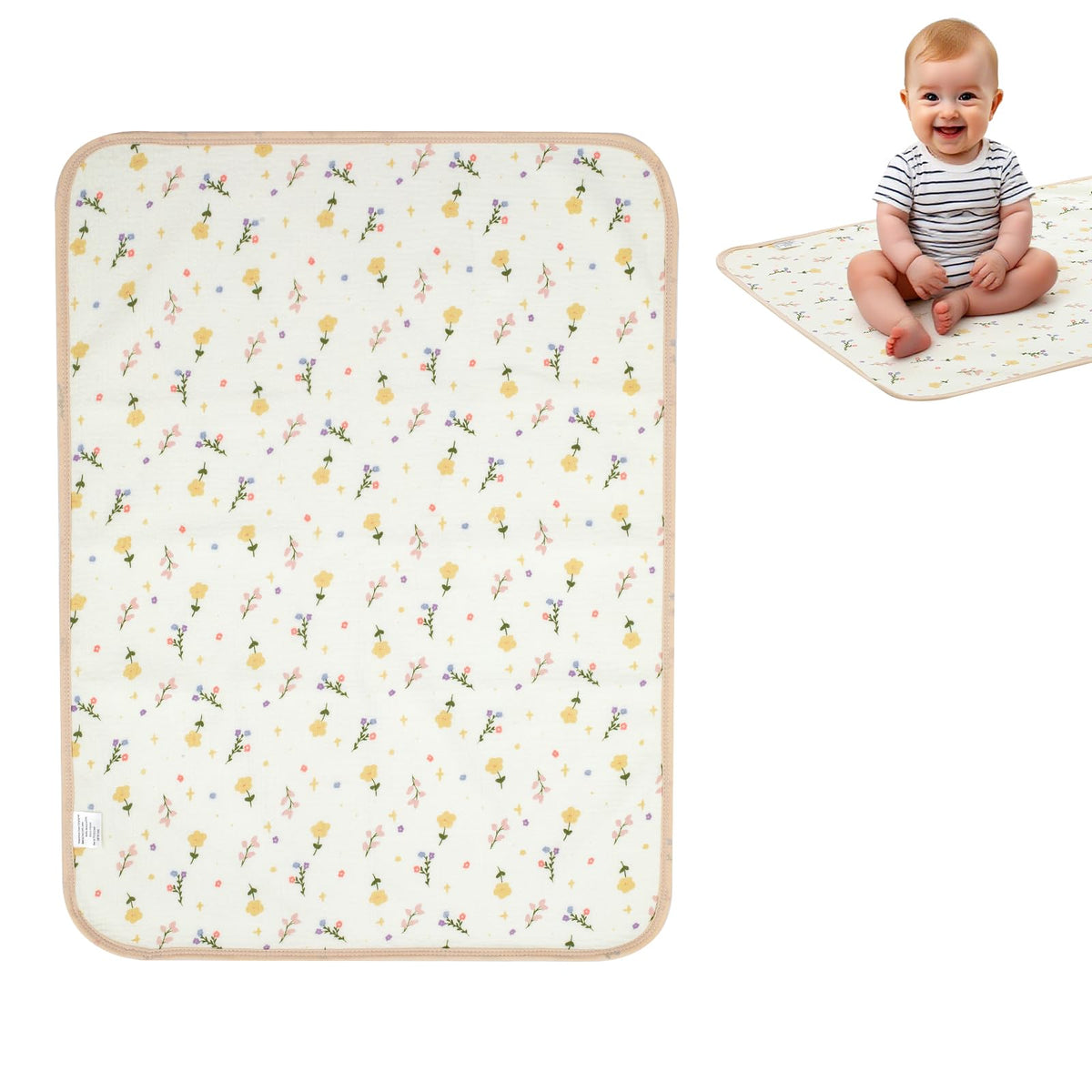 THE KENKYO Muslin Changing Pad with soft-muslin-cotton for gentle diaper changes.