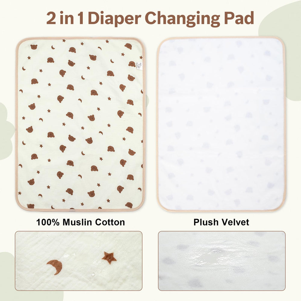 THE KENKYO portable folding changing pad fits into a diaper bag