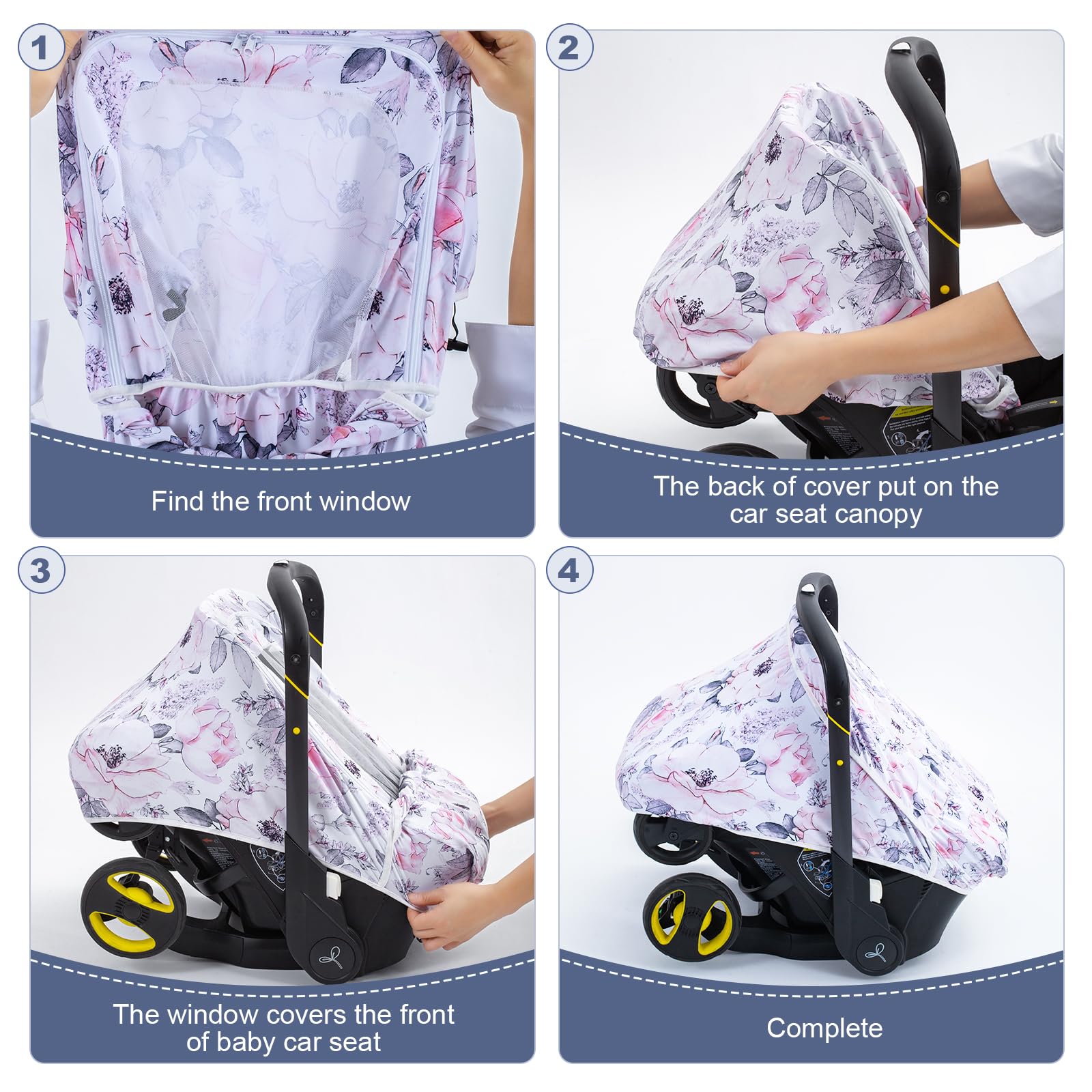 The KENKYO stroller cover featuring a front pocket for wipes and essentials.