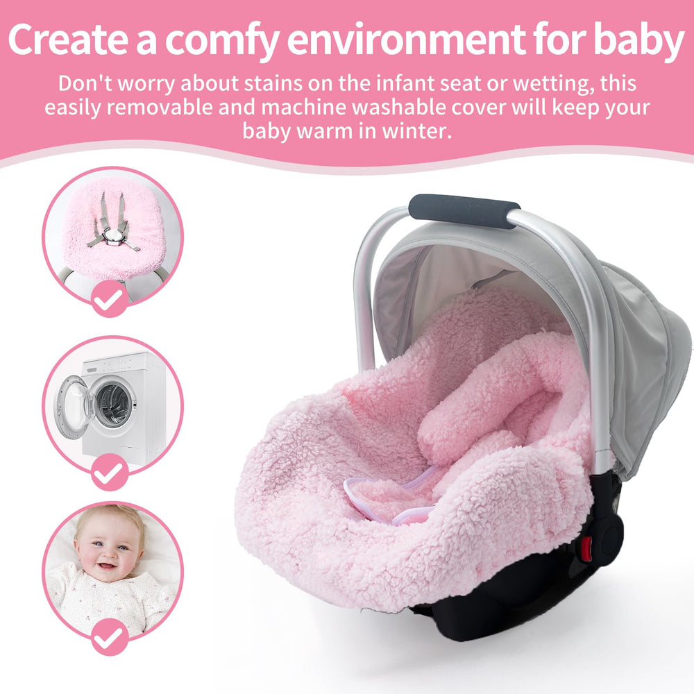 THE KENKYO car seat liner in-use photo demonstrates quick install and secure fit.